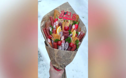 Букет ручной солёный в крафт бумаге