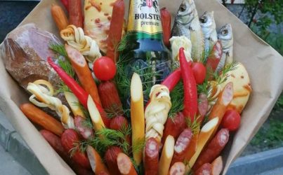 Ручной солёный букет в крафт бумаге